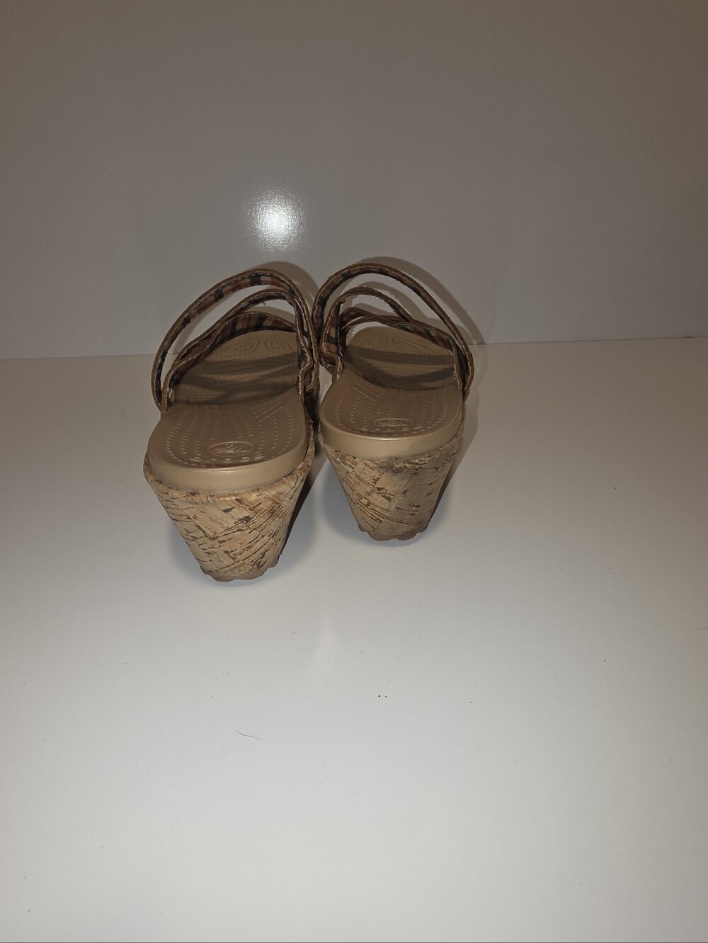 Crocs A-Leigh Brown Cork Wedge Comfort Sandals - Women's Size 8 - Picture 8 of 12